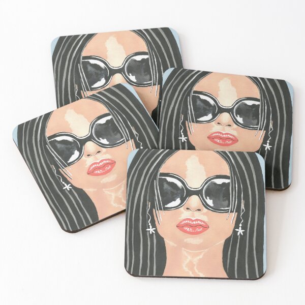 Item preview, Woman With Long Black Hair And Sunglasses designed and sold by Sartoris Art.