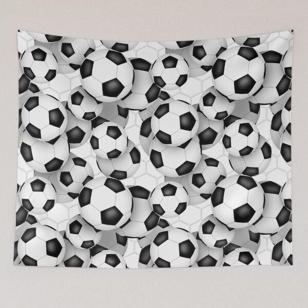 Item preview, Soccer balls with goal netting accent pattern designed and sold by katzdzynes.