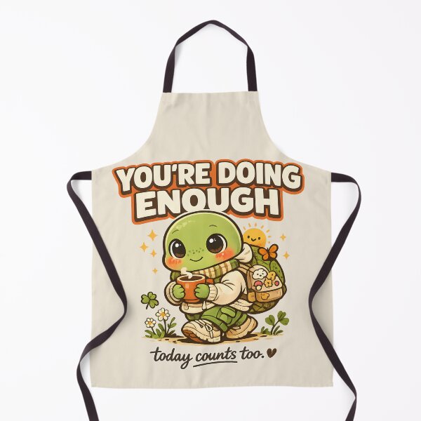 Item preview, You're Doing Enough Today Counts Too Cute Turtle Hoodie Mental Health Motivational Cozy Vector Sticker Design designed and sold by MAD's Recreation Studio.