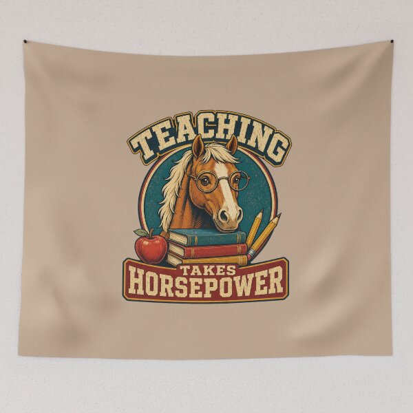 Item preview, Teaching Takes Horsepower – Funny Horse Lover Teacher Design designed and sold by Kolibra.