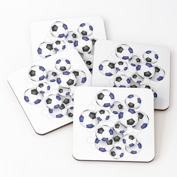 Item preview, Soccer balls with goal netting accent pattern - blue & black designed and sold by katzdzynes.