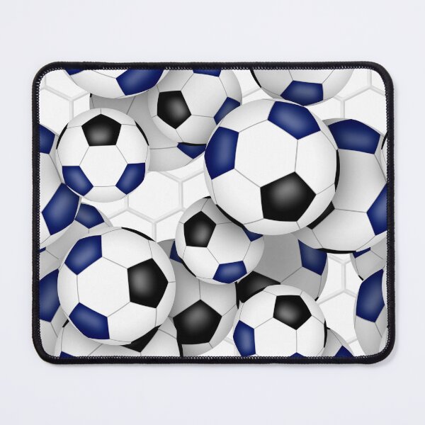 Item preview, Soccer balls with goal netting accent pattern - blue & black designed and sold by katzdzynes.