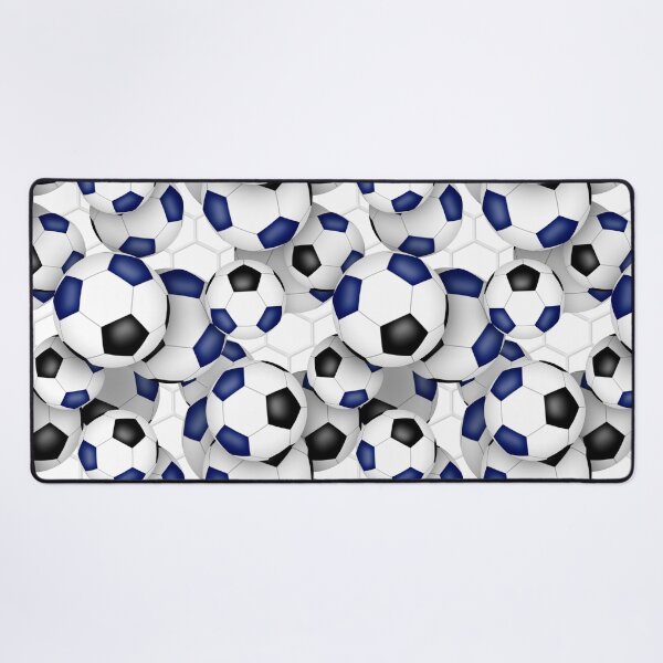 Item preview, Soccer balls with goal netting accent pattern - blue & black designed and sold by katzdzynes.