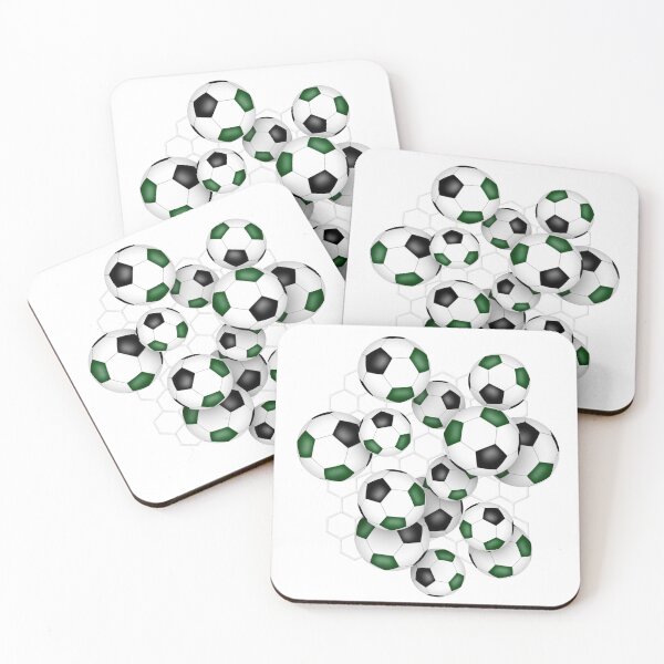 Item preview, Soccer balls with goal netting accent pattern - green & black designed and sold by katzdzynes.