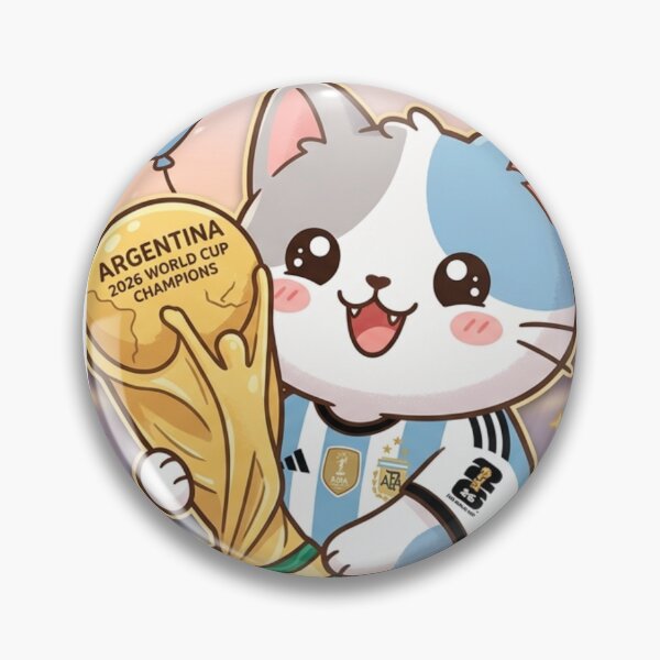 Item preview, Kawaii cat with Argentina jersey holding World Cup. designed and sold by NithskeBR.