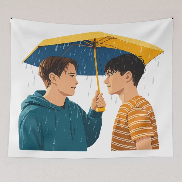 Item preview, Heartstopper Rain Kiss Inspired Artwork designed and sold by popsloganmerch.