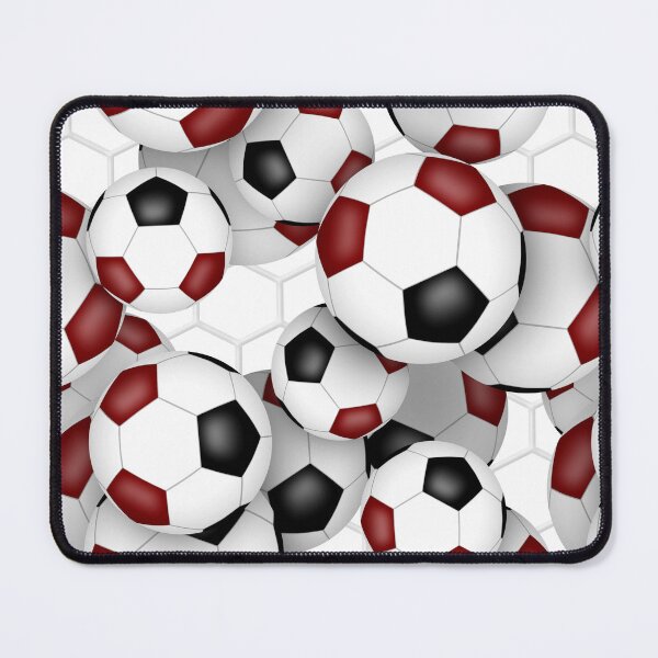 Item preview, Soccer balls with goal netting accent pattern - maroon & black designed and sold by katzdzynes.