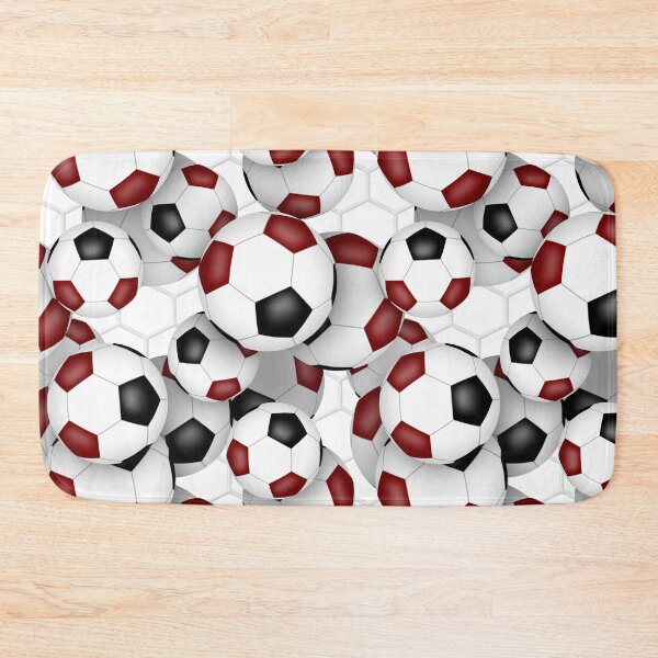Item preview, Soccer balls with goal netting accent pattern - maroon & black designed and sold by katzdzynes.
