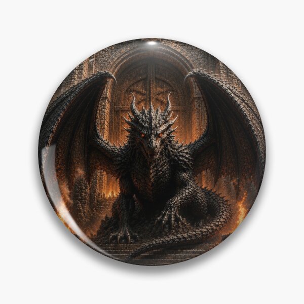Item preview, Dark Dragon Castle – Gothic Fantasy Dragon Guardian Medieval Fortress Design designed and sold by DrakariArt.