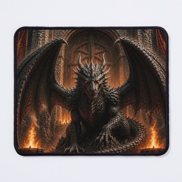 Item preview, Dark Dragon Castle – Gothic Fantasy Dragon Guardian Medieval Fortress Design designed and sold by DrakariArt.