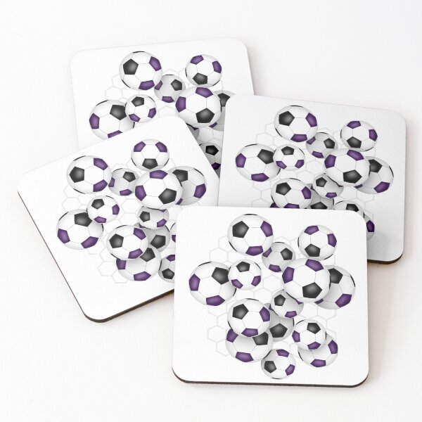 Item preview, Soccer balls with goal netting accent pattern - purple & black designed and sold by katzdzynes.