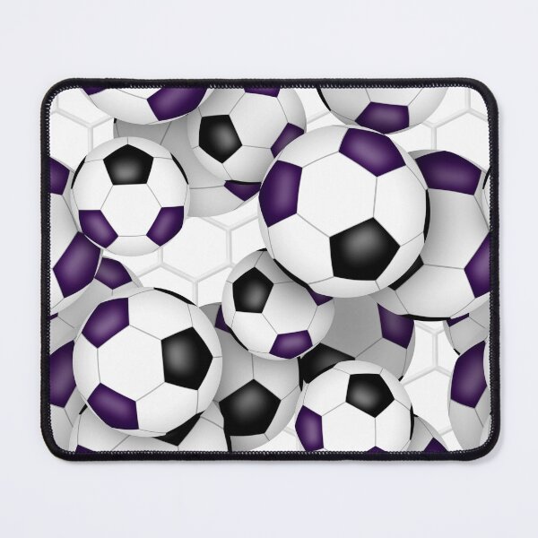 Item preview, Soccer balls with goal netting accent pattern - purple & black designed and sold by katzdzynes.