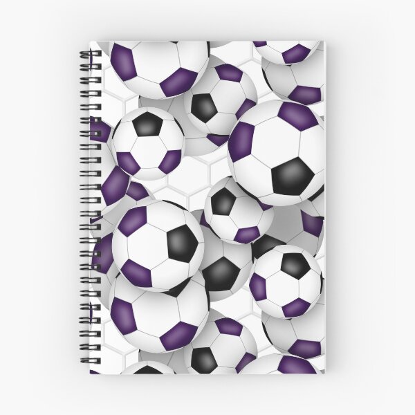 Item preview, Soccer balls with goal netting accent pattern - purple & black designed and sold by katzdzynes.