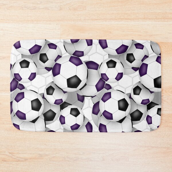 Item preview, Soccer balls with goal netting accent pattern - purple & black designed and sold by katzdzynes.