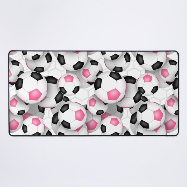 Item preview, Soccer balls with goal netting accent pattern - pink & black designed and sold by katzdzynes.