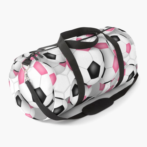Item preview, Soccer balls with goal netting accent pattern - pink & black designed and sold by katzdzynes.