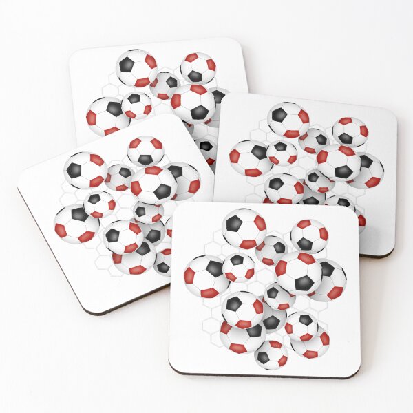 Item preview, Soccer balls with goal netting accent pattern - red & black designed and sold by katzdzynes.