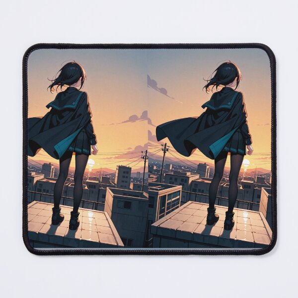 Item preview, Animation - Japanese Schoolgirl, Contemplative Solitude on Rooftops designed and sold by AnimeShin.