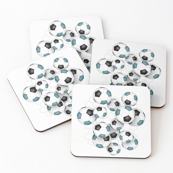 Item preview, Soccer balls with goal netting accent pattern - teal & black designed and sold by katzdzynes.