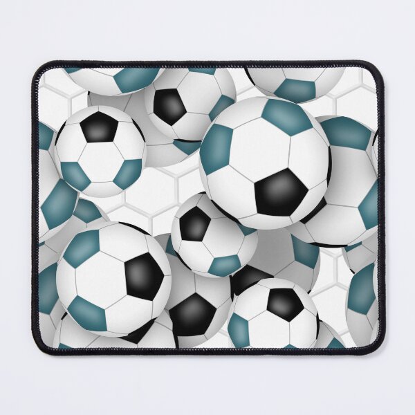 Item preview, Soccer balls with goal netting accent pattern - teal & black designed and sold by katzdzynes.