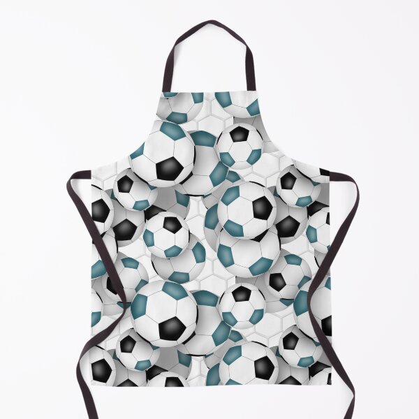 Item preview, Soccer balls with goal netting accent pattern - teal & black designed and sold by katzdzynes.