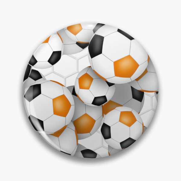 Item preview, Soccer balls with goal netting accent pattern - orange & black designed and sold by katzdzynes.