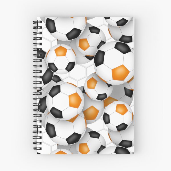 Item preview, Soccer balls with goal netting accent pattern - orange & black designed and sold by katzdzynes.