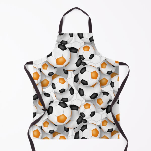 Item preview, Soccer balls with goal netting accent pattern - orange & black designed and sold by katzdzynes.
