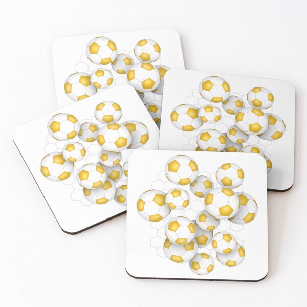 Item preview, Soccer balls with goal netting accent pattern - gold designed and sold by katzdzynes.