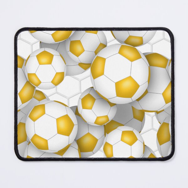 Item preview, Soccer balls with goal netting accent pattern - gold designed and sold by katzdzynes.