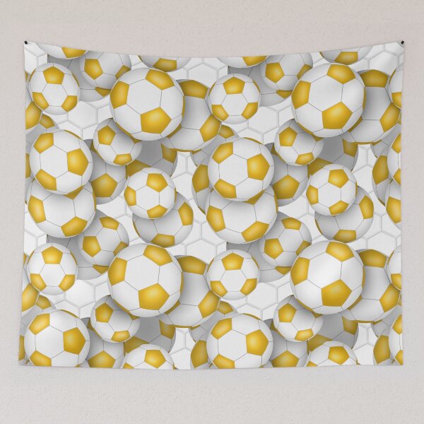 Item preview, Soccer balls with goal netting accent pattern - gold designed and sold by katzdzynes.