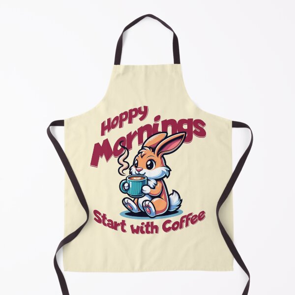 Item preview, Hoppy Mornings Start with Coffee Cute Bunny | Funny Coffee Lover Rabbit Design designed and sold by Sachie's Studio.