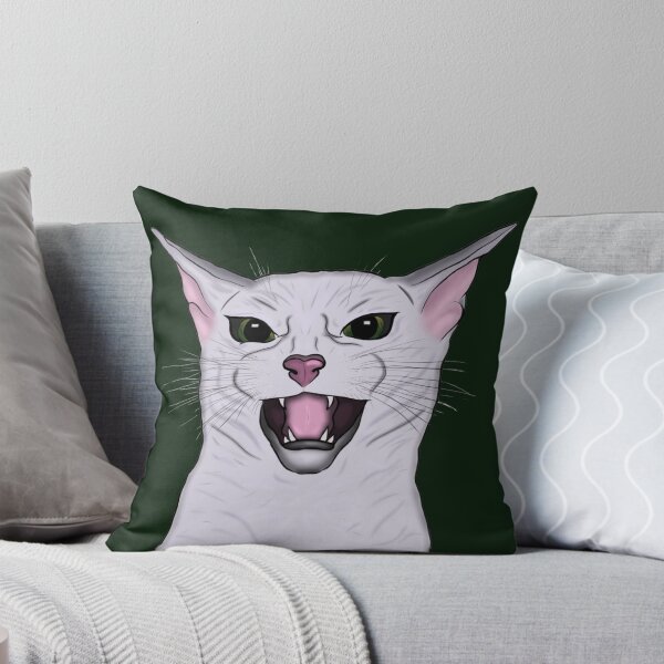 Item preview, grey cat meowing designed and sold by silentstylings.