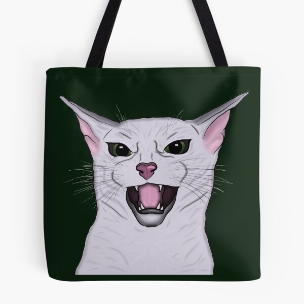 Item preview, grey cat meowing designed and sold by silentstylings.