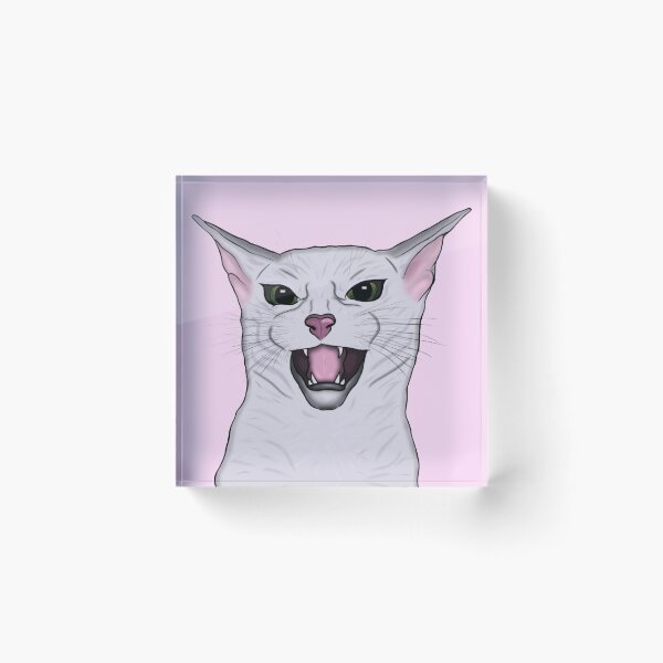 Item preview, grey cat meowing designed and sold by silentstylings.