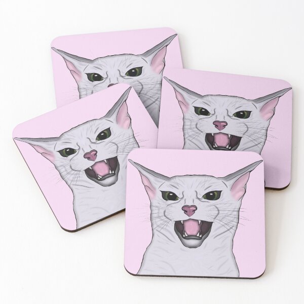 Item preview, grey cat meowing designed and sold by silentstylings.