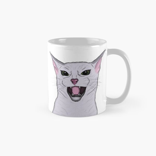 Item preview, grey cat meowing designed and sold by silentstylings.