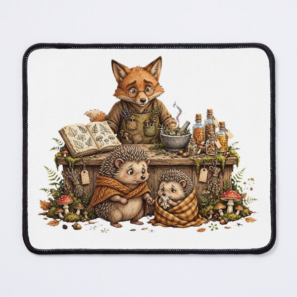 Item preview, Fox Apothecary Helps Sick Hedgehogs - Autumn Herbalist Cottagecore designed and sold by Neurospicy Trolls.