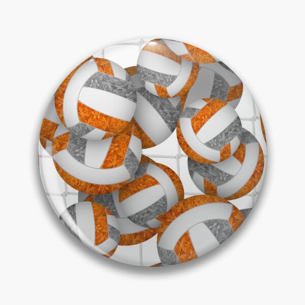 Item preview, Orange & gray girly volleyballs pattern with net accent designed and sold by katzdzynes.