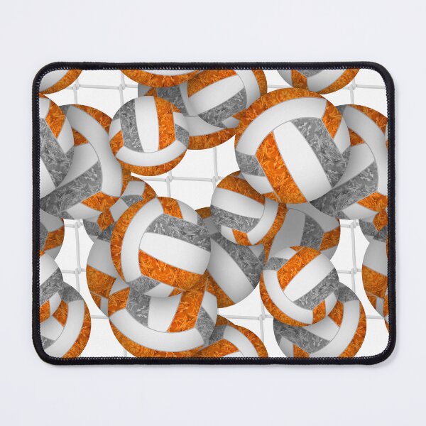 Item preview, Orange & gray girly volleyballs pattern with net accent designed and sold by katzdzynes.