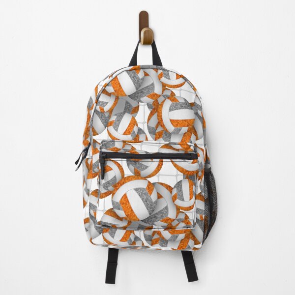 Item preview, Orange & gray girly volleyballs pattern with net accent designed and sold by katzdzynes.