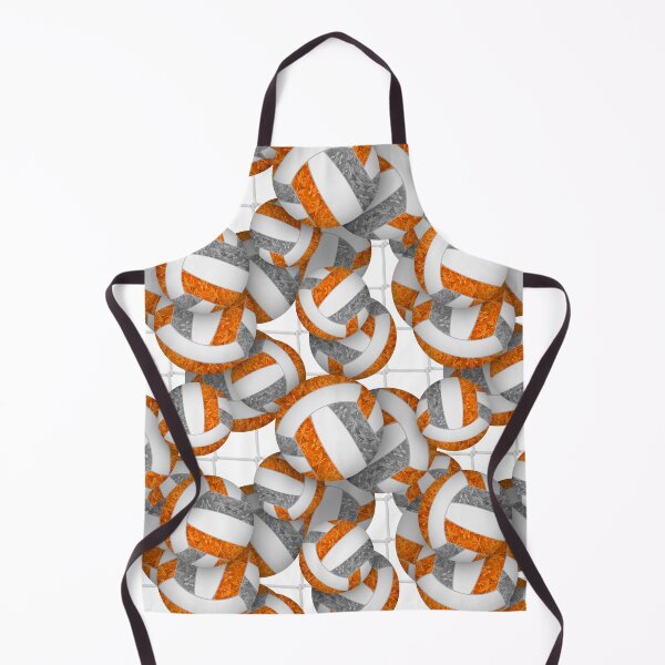 Item preview, Orange & gray girly volleyballs pattern with net accent designed and sold by katzdzynes.