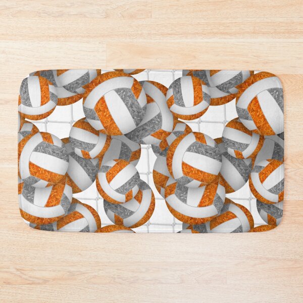 Item preview, Orange & gray girly volleyballs pattern with net accent designed and sold by katzdzynes.