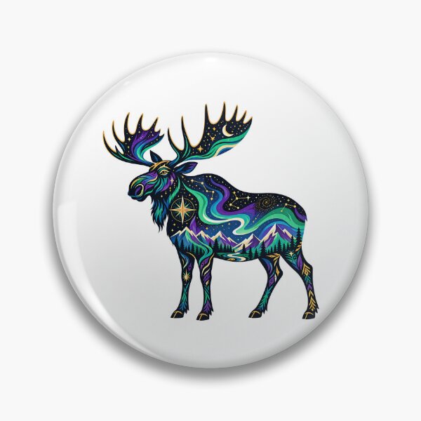 Item preview, Celestial Moose 1 - Aurora Spirit designed and sold by Wild Creative Art.