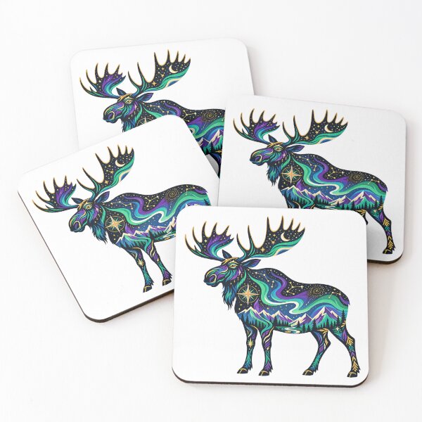 Item preview, Celestial Moose 1 - Aurora Spirit designed and sold by Wild Creative Art.