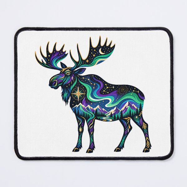 Item preview, Celestial Moose 1 - Aurora Spirit designed and sold by Wild Creative Art.