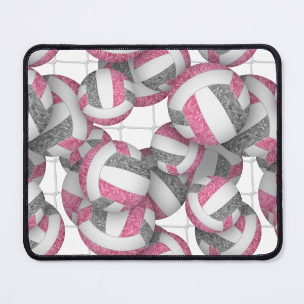 Item preview, Pink & gray girly volleyballs pattern with net accent designed and sold by katzdzynes.