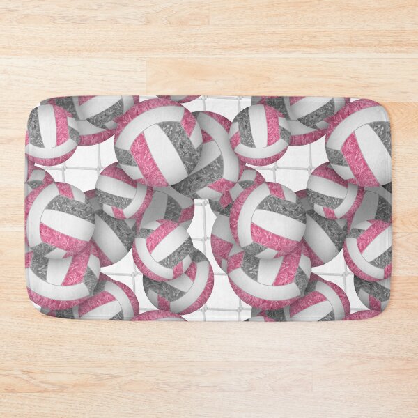 Item preview, Pink & gray girly volleyballs pattern with net accent designed and sold by katzdzynes.