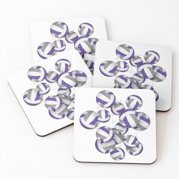 Item preview, Purple & gray girly volleyballs pattern with net accent designed and sold by katzdzynes.