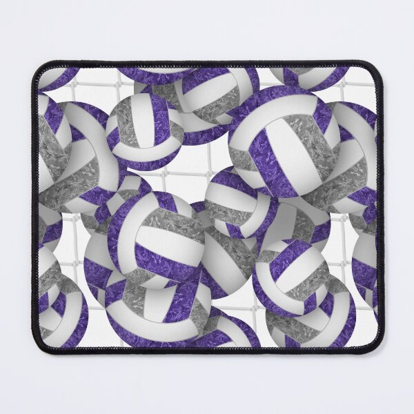 Item preview, Purple & gray girly volleyballs pattern with net accent designed and sold by katzdzynes.